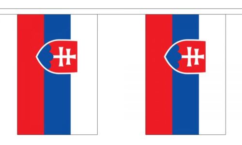 Slovakia Flag Bunting - 3m 6m 9m Metre Length 10 20 30 Flags Polyester Euro 2016 - Picture 1 of 3