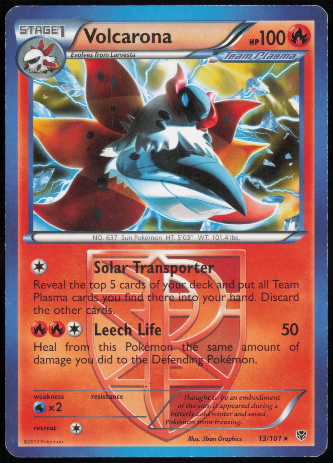 Plasma Blast #13/101 Volcarona (Team Plasma)