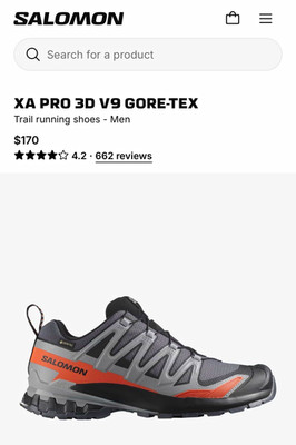 Salomon XA Pro 3D V9 GORE-TEX Men s Trail Running Black/Gray/Orange