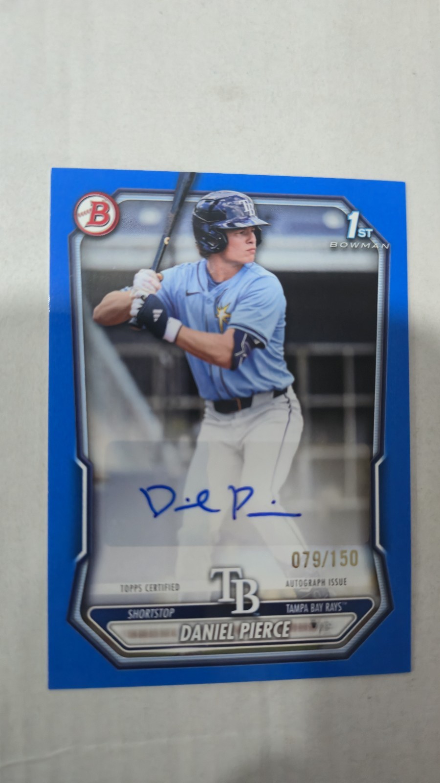 2026 Bowman Baseball BPA-DP Daniel Pierce 1st Auto Blue #079/150 Tampa Bay Rays
