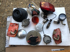 Vintage Auto Bundle Inc Light, Mirror, Points, Wiring, Gauges Etc - Sold As Seen