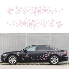 Colorful Butterfly Flower Car Sticker Decal - Waterproof Vinyl for Door, Hood, B