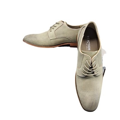 Kenneth Cole Shoes Mens Size 8 Curtis Buck Taupe Faux Leather Oxford *NWT*