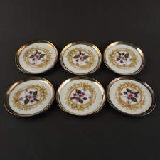 Fürstenberg Porzellanuntersetzer, Vintage, Blumendekor 6 Stück