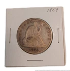 1859 Seated Liberty United States Silver Half Dollar Coin