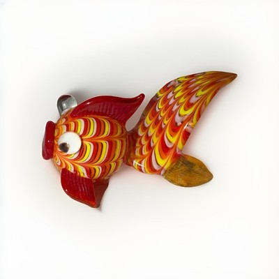 Fitz & Floyd Glass Menagerie Art Glass Goldfish Miniature Koi 3 1/2  Beautiful