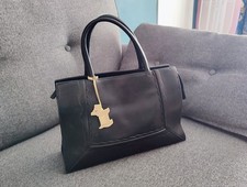 Radley Black Leather Handbag Shoulder Grab  Bag plus Dust Cover Bag