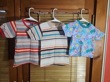 Vintage 70s 80s Lot Bundle Of 3 Baby Toddler Tees T Shirts Blank Ringer Striped