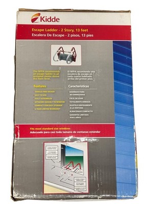 Kidde 2 Story Escape Ladder 13 Ft Fire Safety Window Emergency Ladder Open Box