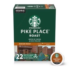 Starbucks Medium Roast K-Cup Coffee Pods Pike Place Roast for Keurig Brewers