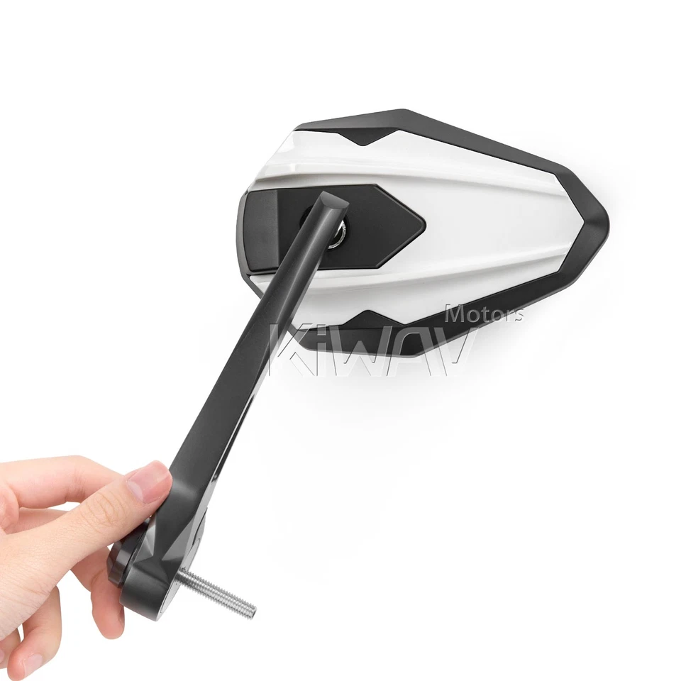 Espejos retrovisores 4Rizz blancos para Triumph Scrambler refrigerados por aire Foto 3 de 4