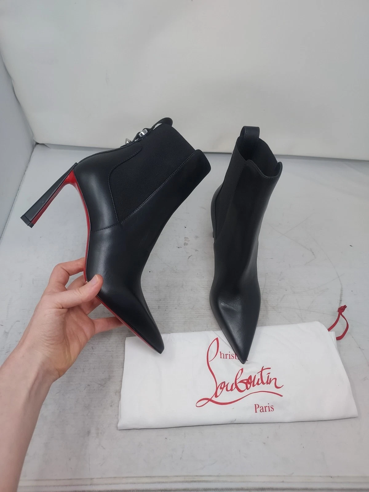 Christian Louboutin — Christian Louboutin WOMENS EU 37 US 7 NEW Black Leather Condora Heel Ankle Boot