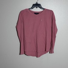 Polo By Ralph Lauren Kids Girls Long Sleeve Ribbed Shirt Youth size XL 16 .