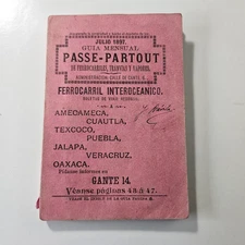 Rare 1897 Mexico Guide Book W Two Fold Out Maps Country & City