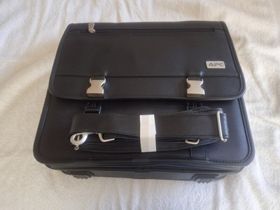 APC Black Briefcase with Adjustable Shoulder Strap, Buckle Zip, Pocket.
