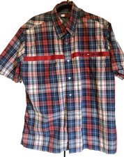 VTG TOMMY HILFIGER Spell Out Plaid Button Front Shirt 90s XL