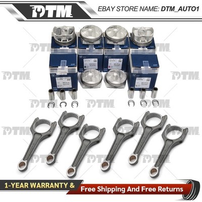 for BMW E90 323i 525i N52B25 2.5L Engine 6x Pistons&Conrods STD/+0.5MM CR 11:1
