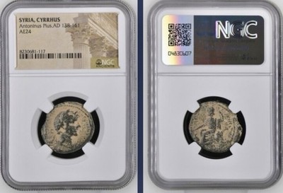 Emperor Antoninus Pius Ancient Roman Coin 138-161AD Zeus Seated NGC Genuine