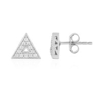 Cavill Damen Silberohrringe Zirkon Dreieck 925 Sterling Platin 0,36Ct