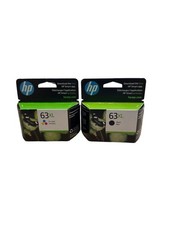 Lot Of 2 Genuine HP 63XL High Yield Tri-color  Black Ink Cartridge Expired New
