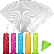 Yexiya 400 Pcs Ice Lolly Bags Plastic Cream Mold Disposable Clear 