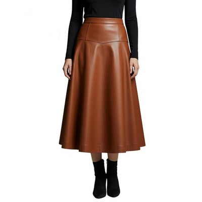 Women 100% Original Brown lambskin Leather skirt best for party