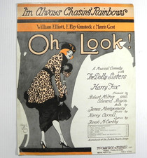 I'm Always Chasing Rainbows 1918 Antique Sheet Music Large Format