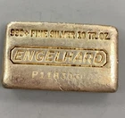 Engelhard 10 Troy Ounce 999+ Fine Silver Bar P118303 poured style L24227