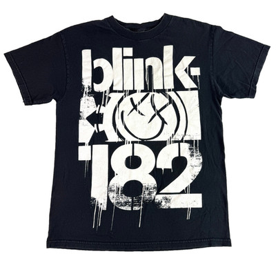 Vintage Y2K Blink 182 Band T Shirt Pop Punk Emo Rock Tee Black Alstyle Medium