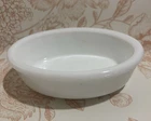 Vintage Milk Glass Oval Soap Dish Trinket Dish Daisy & Button Geometric pattern