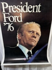HUGE! 1976 Gerald Ford  campaign poster! Linen Backing & Free Shipping! 