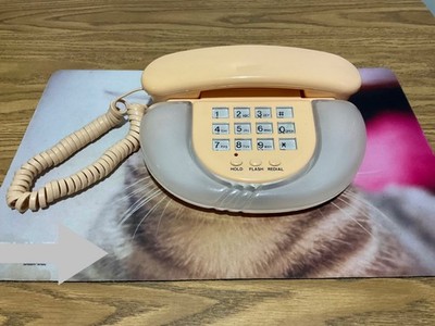 Vintage 1991 Columbia GL-700 Lumalite Corded Phone Peach Pink LIGHTS UP RARE 90s