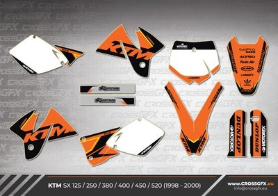 1998 1999 2000 Graphics Kit for KTM SX 125 250 380 400 450 520 Decals Stickers