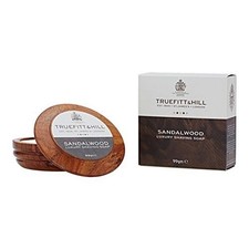 Truefitt Hill Luxury Shaving Soap in Acacia Wood Bowl - Sandalwood - Hydrat...
