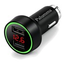 Elegant 24W Dual USB Car Charger with LED Voltage Meter for Safe Travel