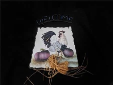 NEW HOME RUSTIC FARMHOUSE DECOR COUNTRY ROOSTER WELCOME HANGING DOOR WALL SIGN