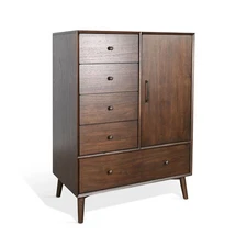 Sunny Designs Mid-Century Modern Walnut Storage Chest