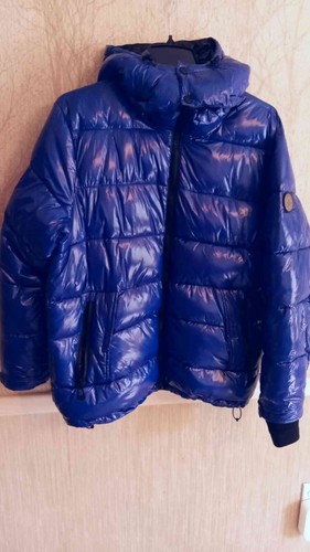 Shiny Vinyl Puffer Jacket Men's XL+ 