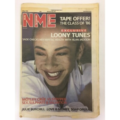 NEW MUSICAL EXPRESS NME MAGAZINE 3 MAY 1986 npbox0062 SADE LS
