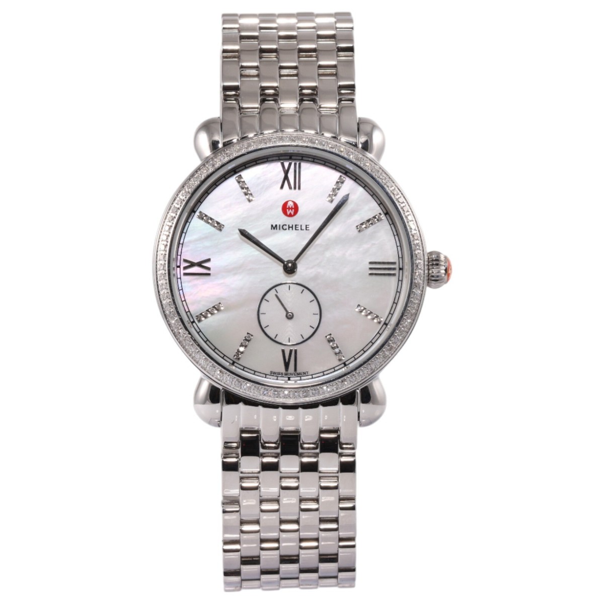 Michele Gracile 36mm White Mother of Pearl Dial Diamond  display picture 1