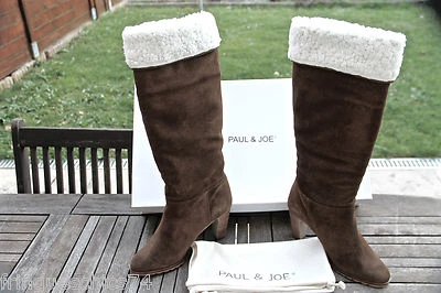 Bottes Paul & Joe Issure En Cuir Vert-gris - Taille 6 US / 36 EU - Mi-longues, Détails Cousus, Neuves Avec Boîte