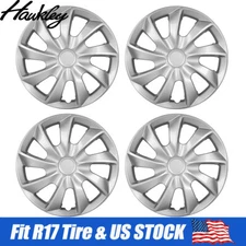 17" Silver Set of 4 Wheel Covers Full Rim Hub Caps fit R17 Tire & Steel Wheels