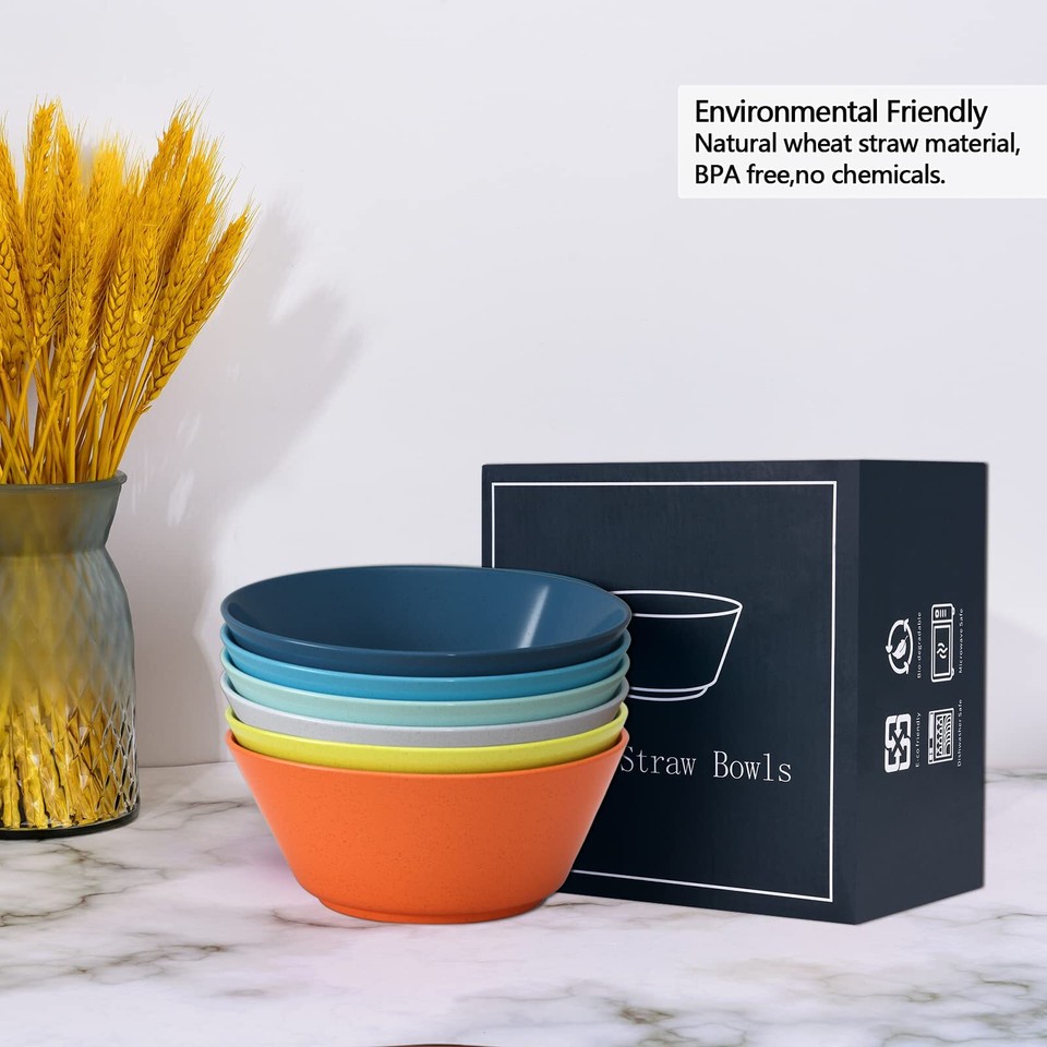 50 Oz Large Cereal Bowls Unbreakable Salad Bowl Set of 6 Sturdy and