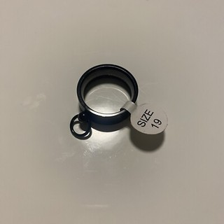 Herren Ring der O Edelstahl schwarz Gr. 19