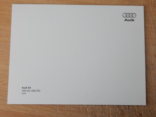 AUDI B5 S4 SALOON (2.7 V6 biturbo 265hp) ORIGINAL PRESS PHOTO 9"x7" October 1997 - Picture 2 of 2