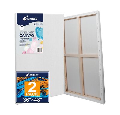 Large Canvases for Painting 36x48 Inch 2-Pack, 12.3 oz Triple Primed Acid-Fre...
