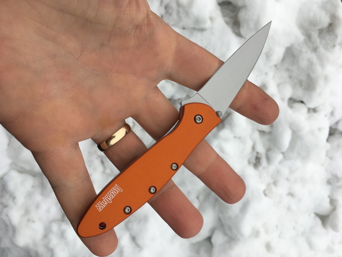 【手渡しOK】K-SHAPE ミッドレングス7,06 オマケフィン付き Kershaw 1660OR Ken Onion Leek Assisted Flipper Knife 3