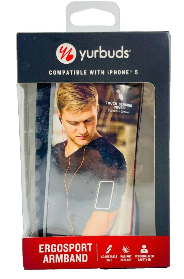Manga de brazo Yurbuds CE Ergosport para iPhone 5 negra CAJA viene con un mínimo de arañazos Foto 3 de 4