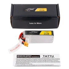 Tattu 850mAh 4s 95C 15.2V HV Lipo RC Airplane Battery Long Pack With XT30 Plug