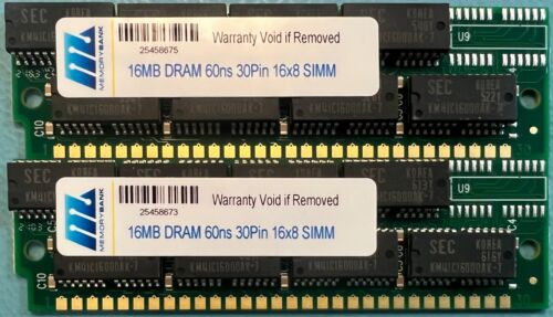 32MB (2X16MB) 30pin SIMM RAM MEMORY 16X8 FOR MAC PERFORMA, QUADRA,llsi,llcx - Picture 1 of 1